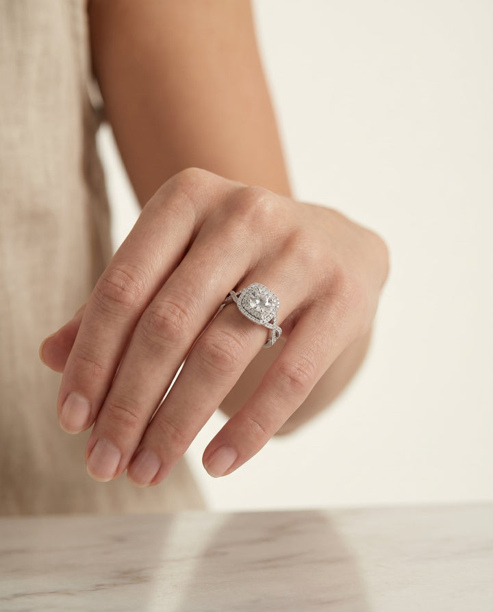 Macy Select Twist Double Halo in Platinum – view 5