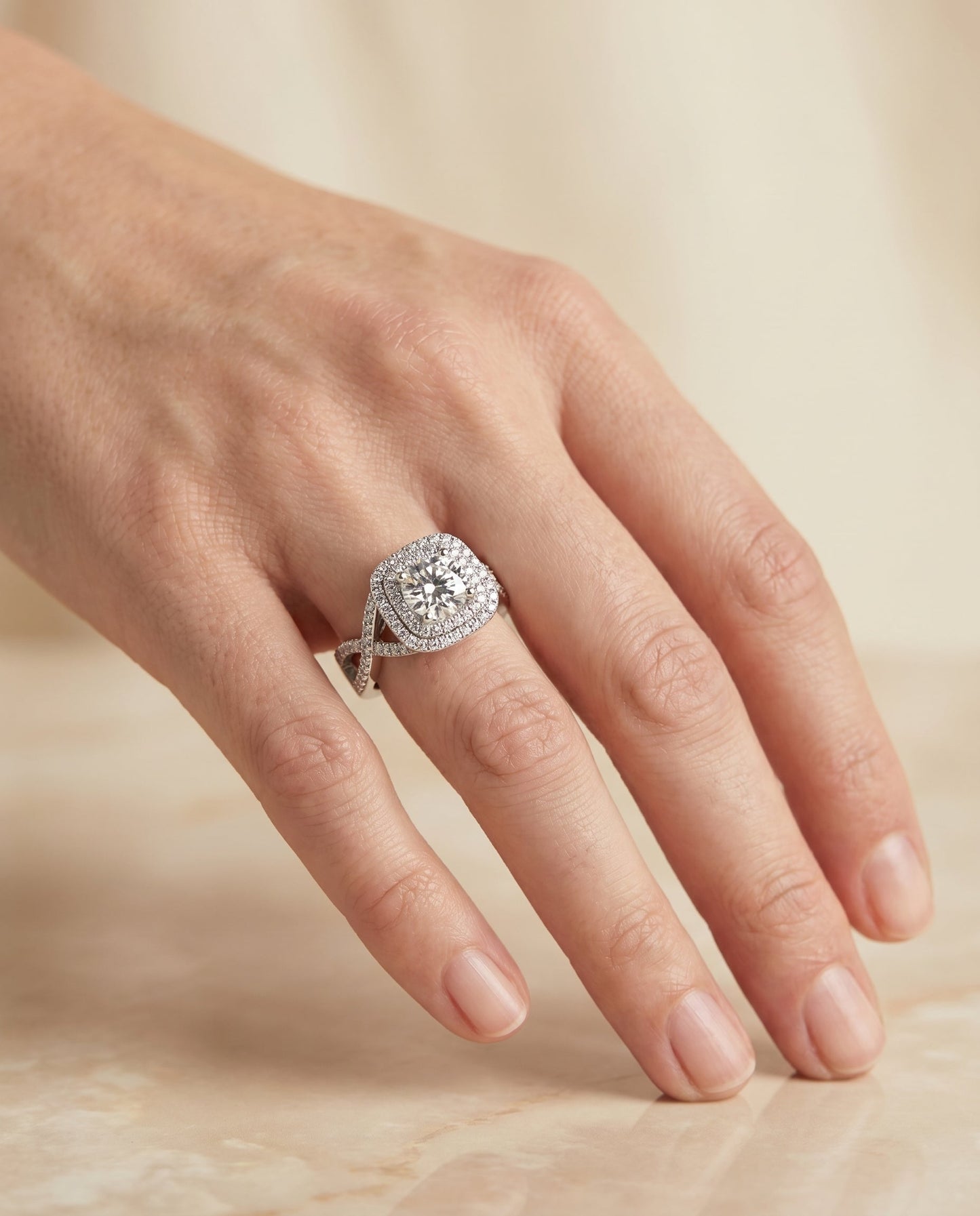Macy Select Twist Double Halo in Platinum – view 3