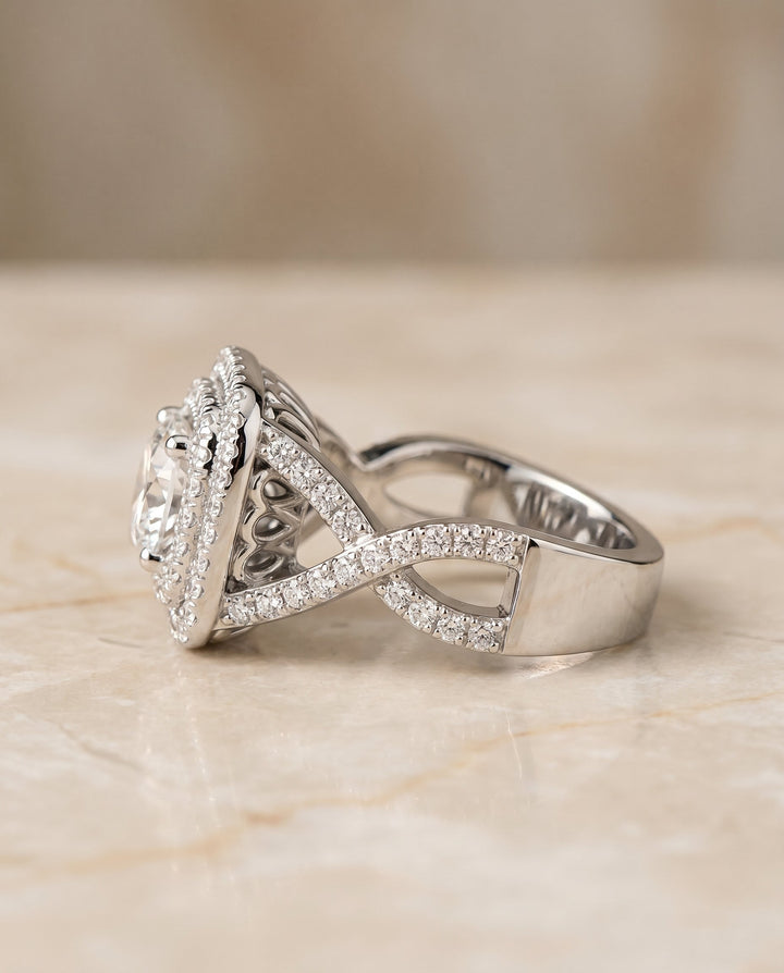 Macy Select Twist Double Halo in Platinum – view 2