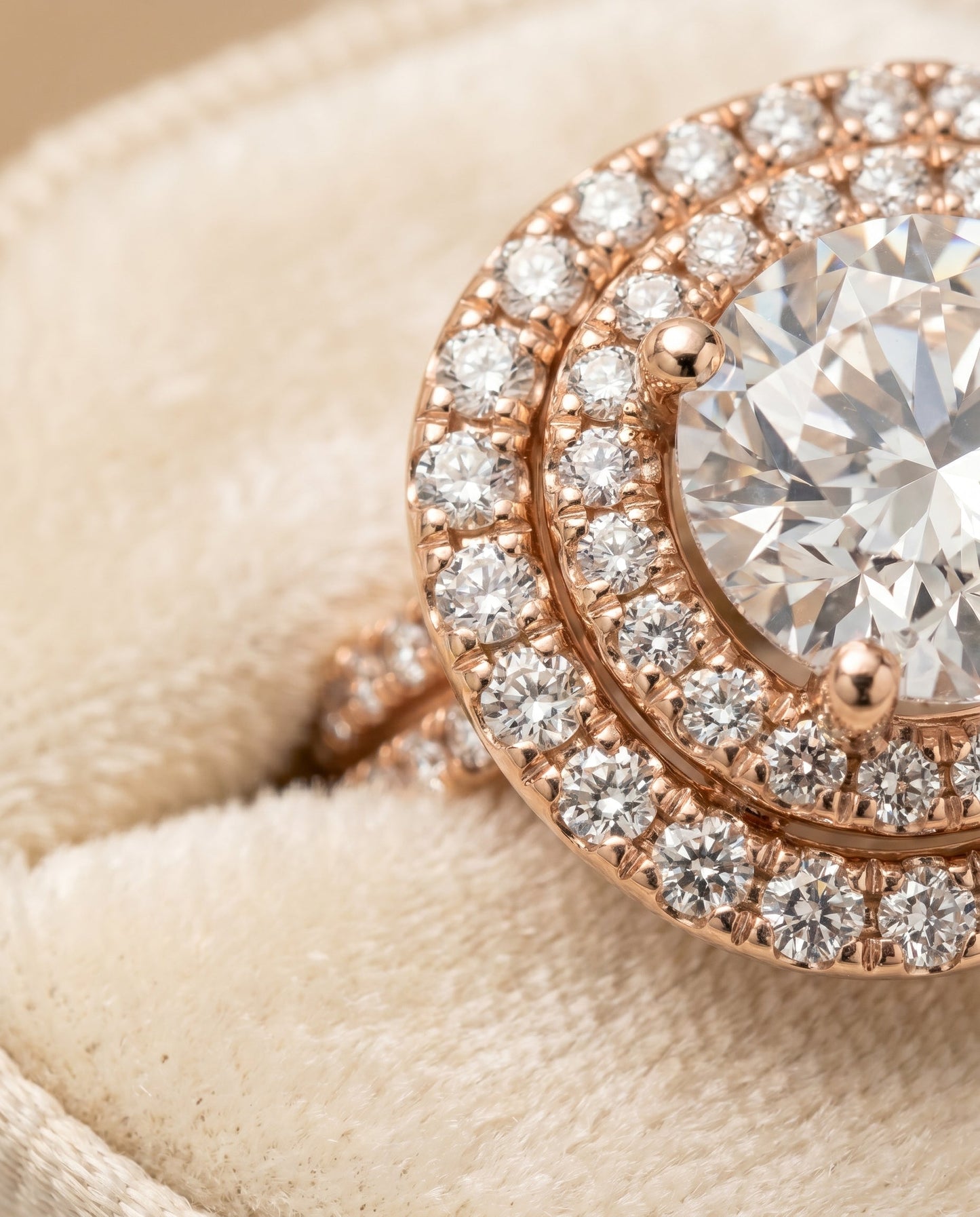 Maria Select Linear Double Row Halo in 14K Rose Gold – view 4