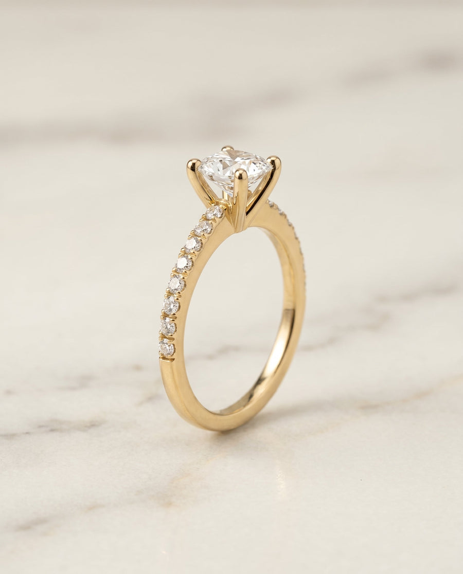 The โนราห์ Engagement Ring, made to order in our Los Angeles atelier