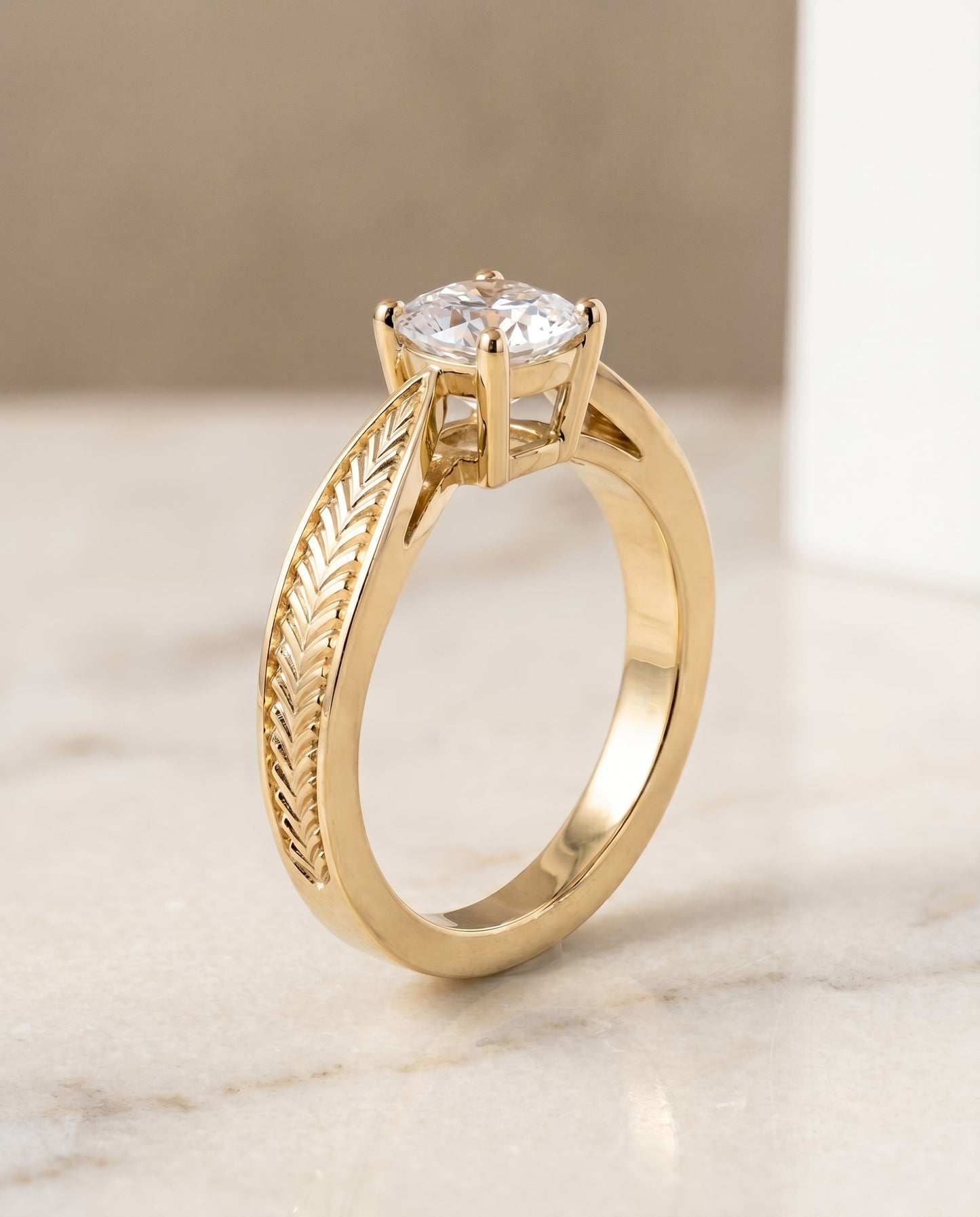 The Roberta Solitaire Engagement Ring Setting for Cushion Diamonds in 18K Yellow Gold