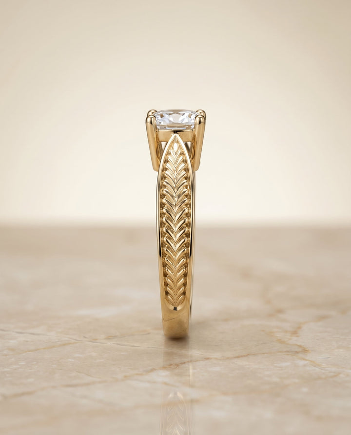 The Roberta Solitaire Engagement Ring Setting for Cushion Diamonds in 18K Yellow Gold