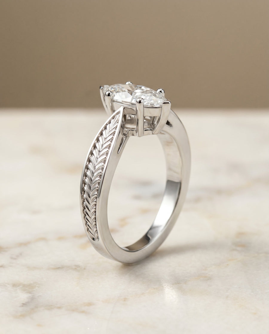 The โรเบอร์ต้า Engagement Ring, made to order in our Los Angeles atelier