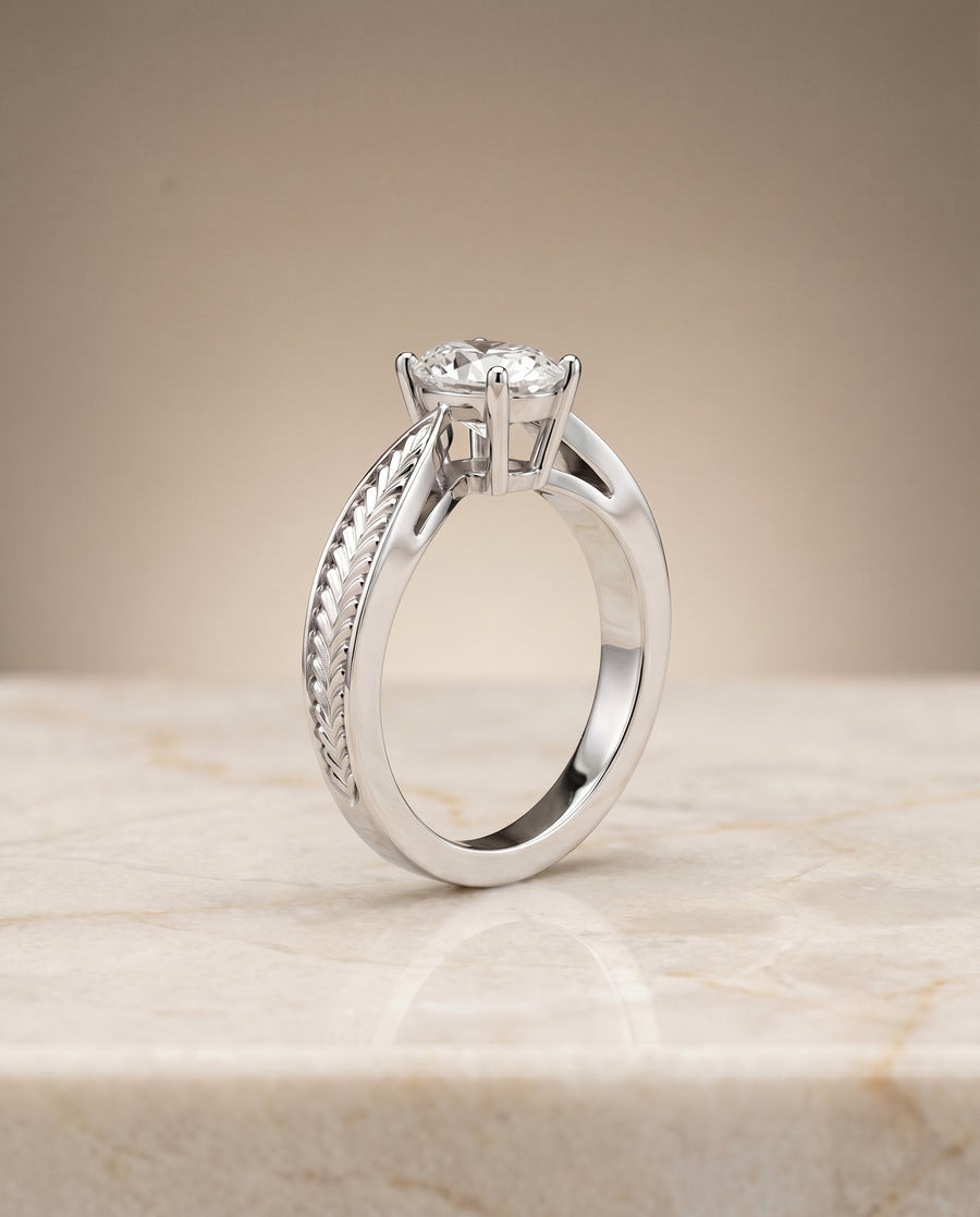 The โรเบอร์ต้า Engagement Ring, made to order in our Los Angeles atelier