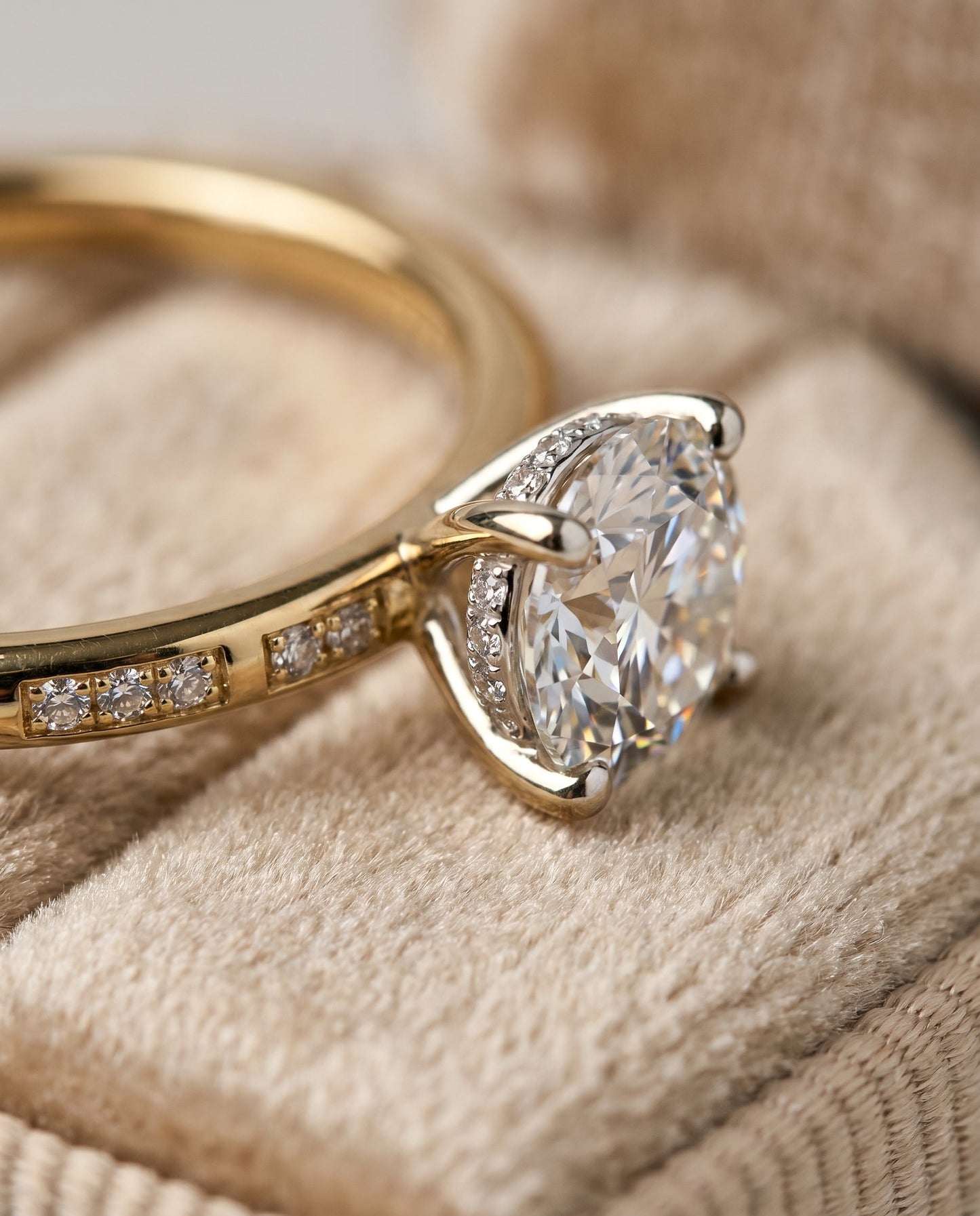 Wanda Select High Hidden Halo Solitaire in 18K Yellow Gold – view 4