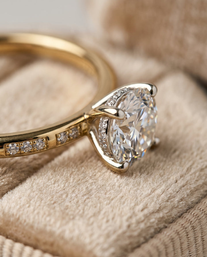 Wanda Select High Hidden Halo Solitaire in 18K Yellow Gold – view 4