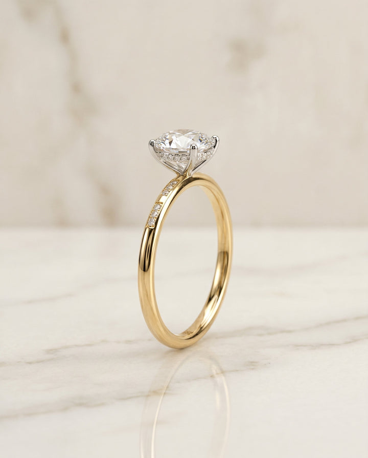 Wanda Select High Hidden Halo Solitaire in 18K Yellow Gold – view 2