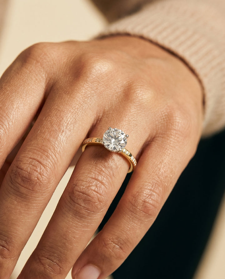 Wanda Select High Hidden Halo Solitaire in 18K Yellow Gold – view 5