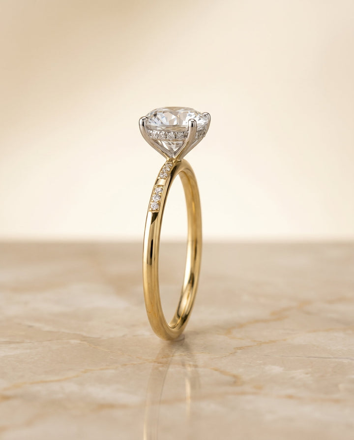 Wanda Select High Hidden Halo Solitaire in 18K Yellow Gold – view 6