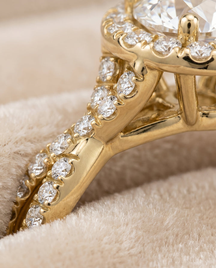 Audra Select Twisted Scalloped Pave Halo in 18K Yellow Gold – view 4