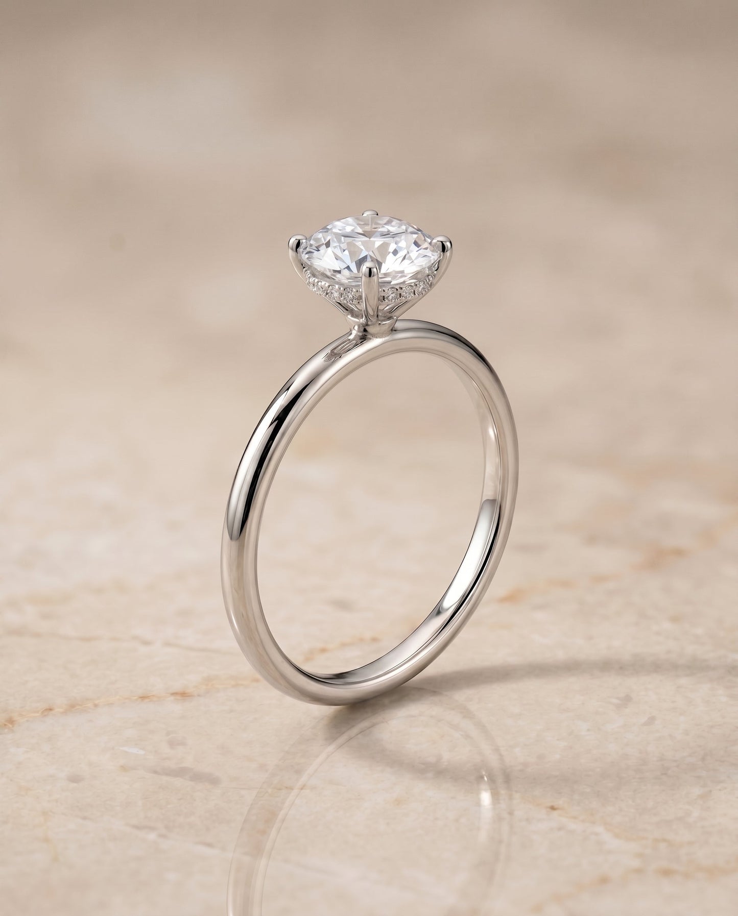 Eartha Select Upper Hidden Halo Solitaire in Platinum – view 6