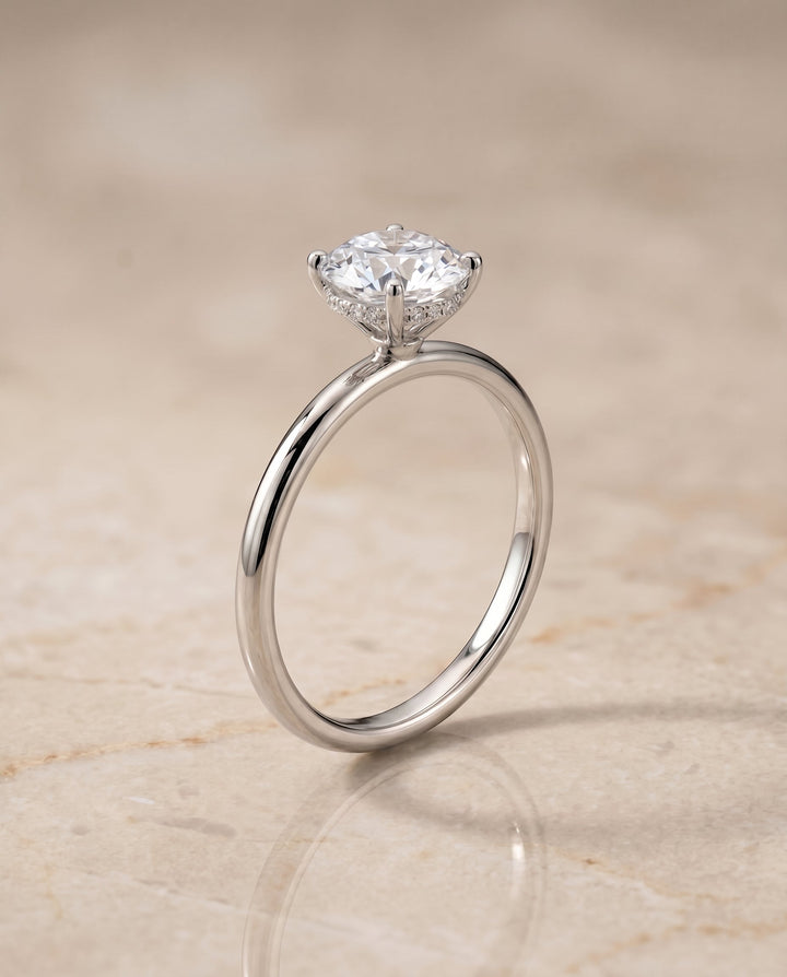 Eartha Select Upper Hidden Halo Solitaire in Platinum – view 6