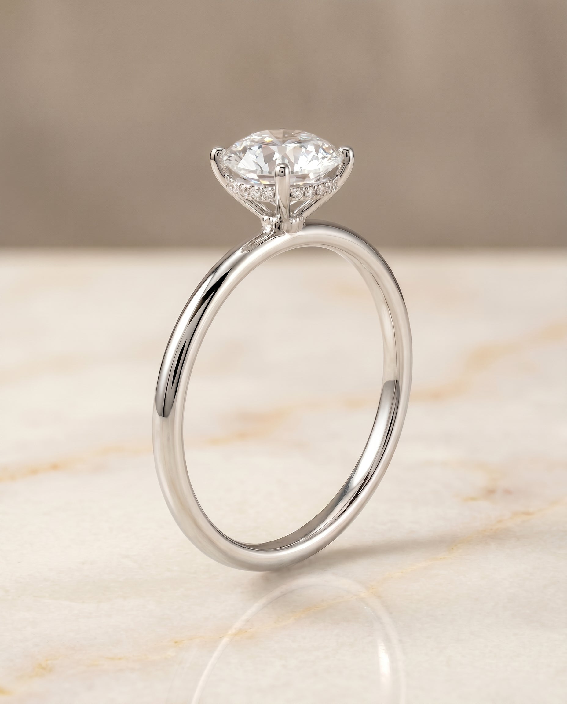 Eartha Select Upper Hidden Halo Solitaire in Platinum – view 1
