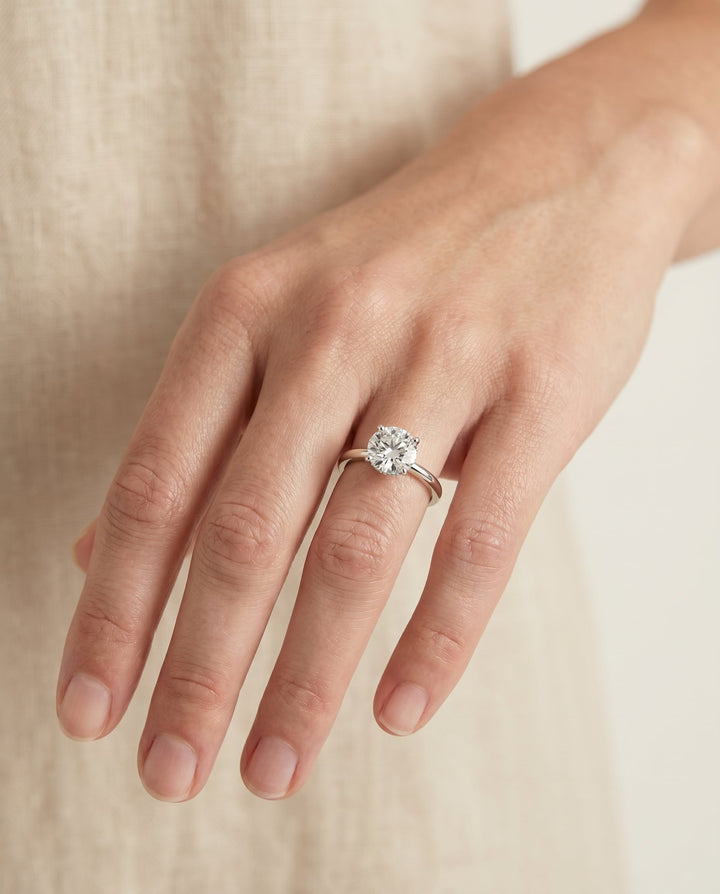 Eartha Select Upper Hidden Halo Solitaire in Platinum – view 5