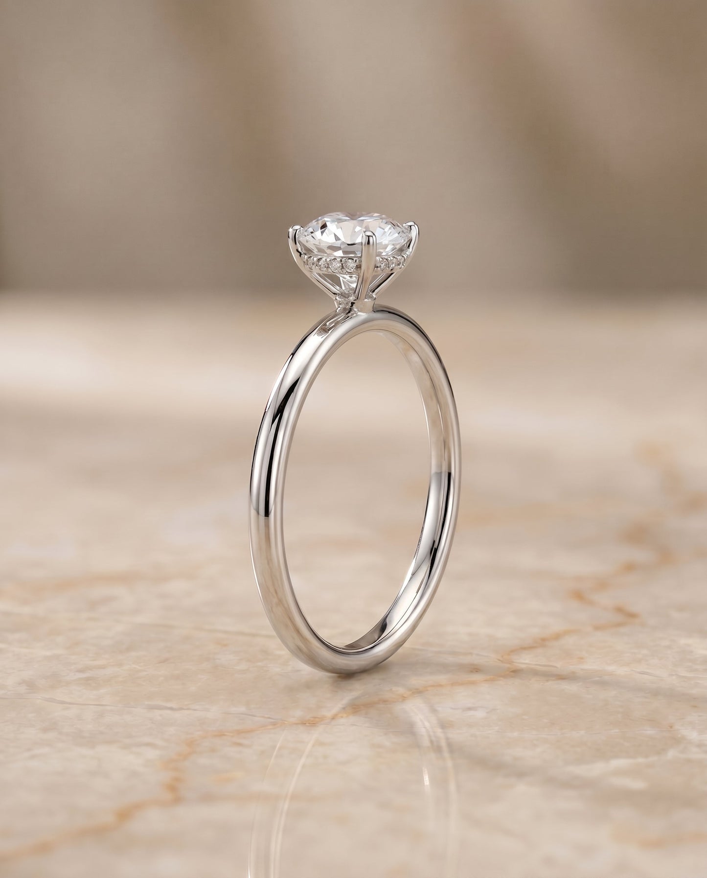 Eartha Select Upper Hidden Halo Solitaire in Platinum – view 2
