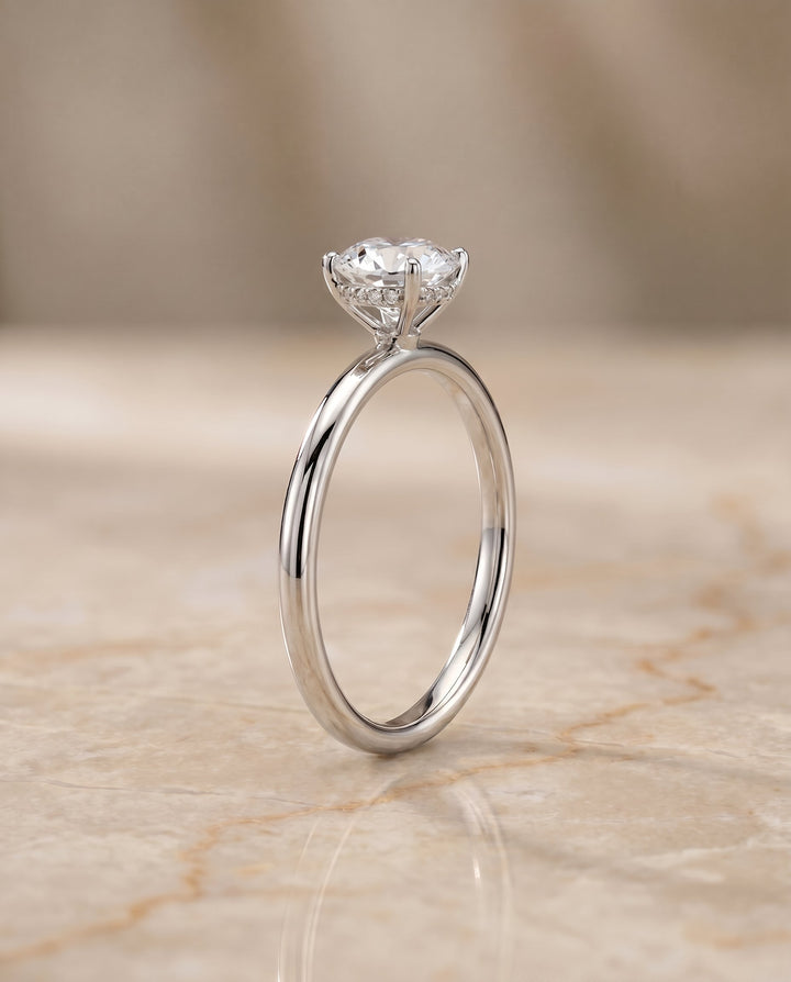 Eartha Select Upper Hidden Halo Solitaire in Platinum – view 2