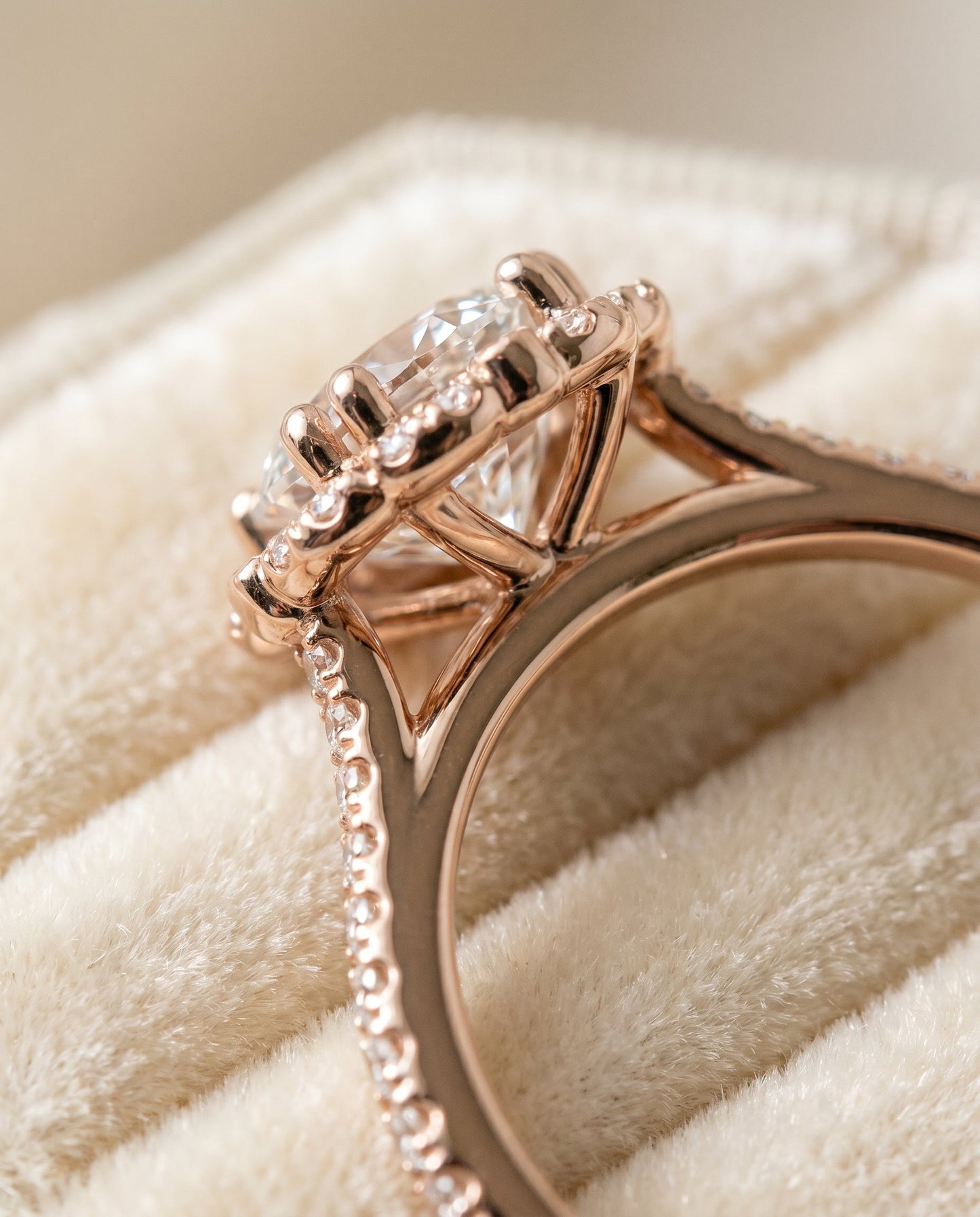 Florence Select Vintage Scalloped Halo in 14K Rose Gold – view 4