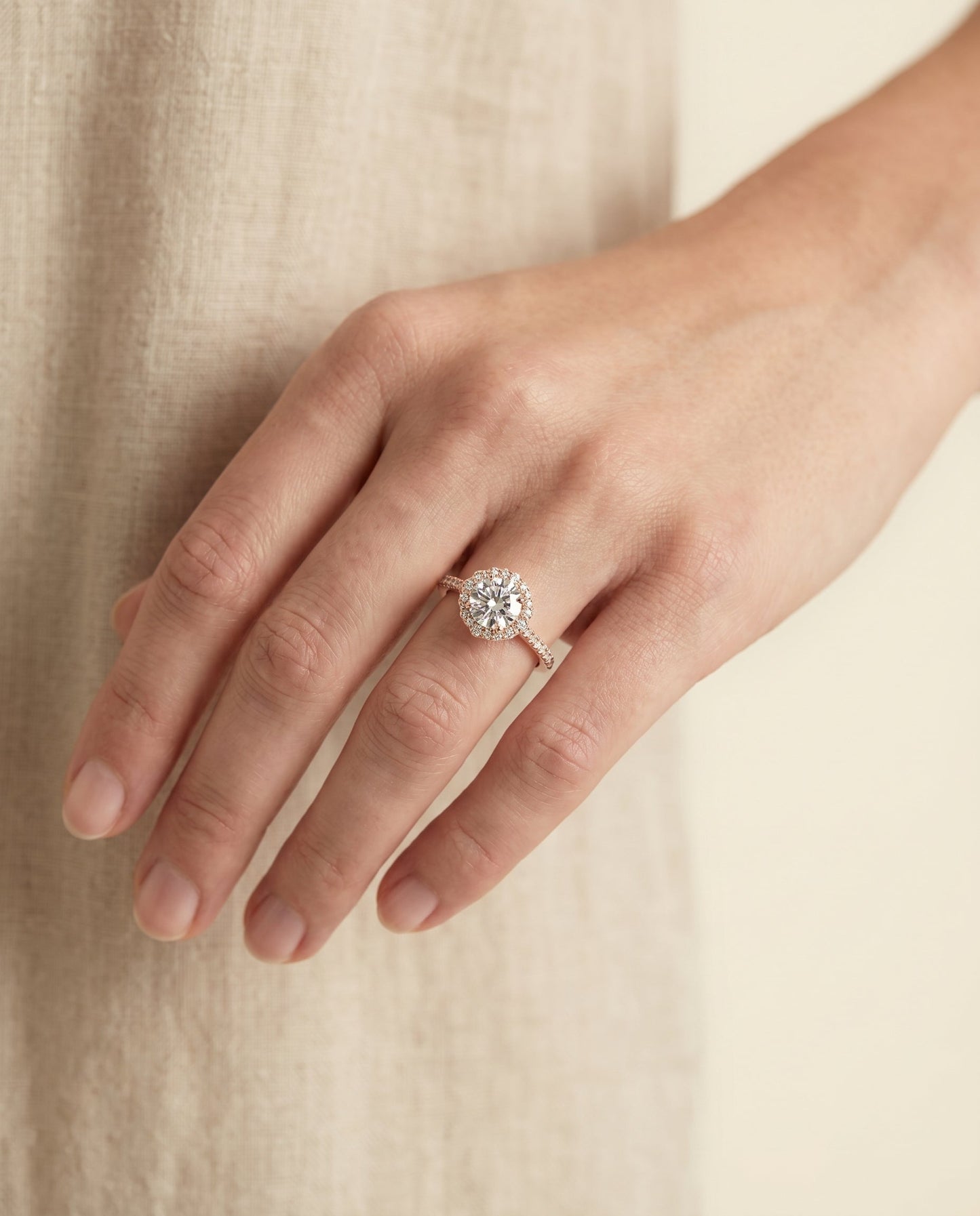 Florence Select Vintage Scalloped Halo in 14K Rose Gold – view 3