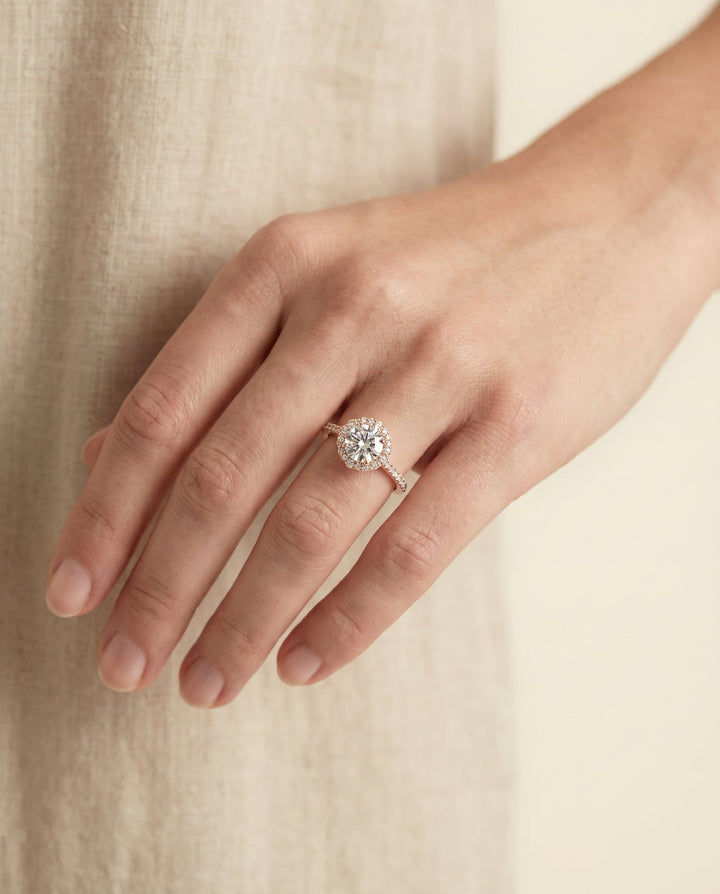 Florence Select Vintage Scalloped Halo in 14K Rose Gold – view 3