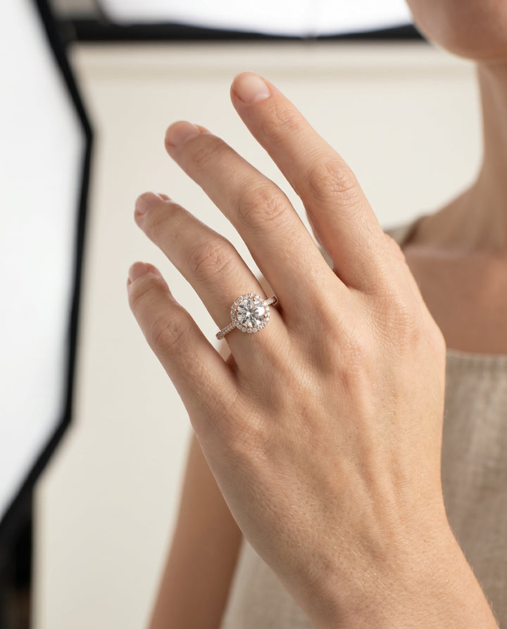 Florence Select Vintage Scalloped Halo in 14K Rose Gold – view 5