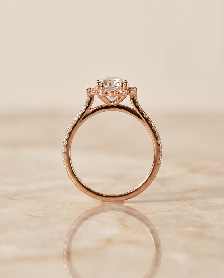 Florence Select Vintage Scalloped Halo in 14K Rose Gold – view 6