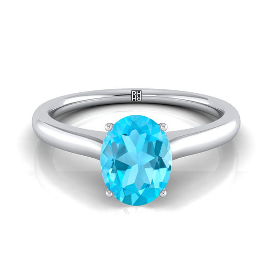 แหวนหมั้นพลอยลับรูปวงรีคาทีดรัลแพลทินัม